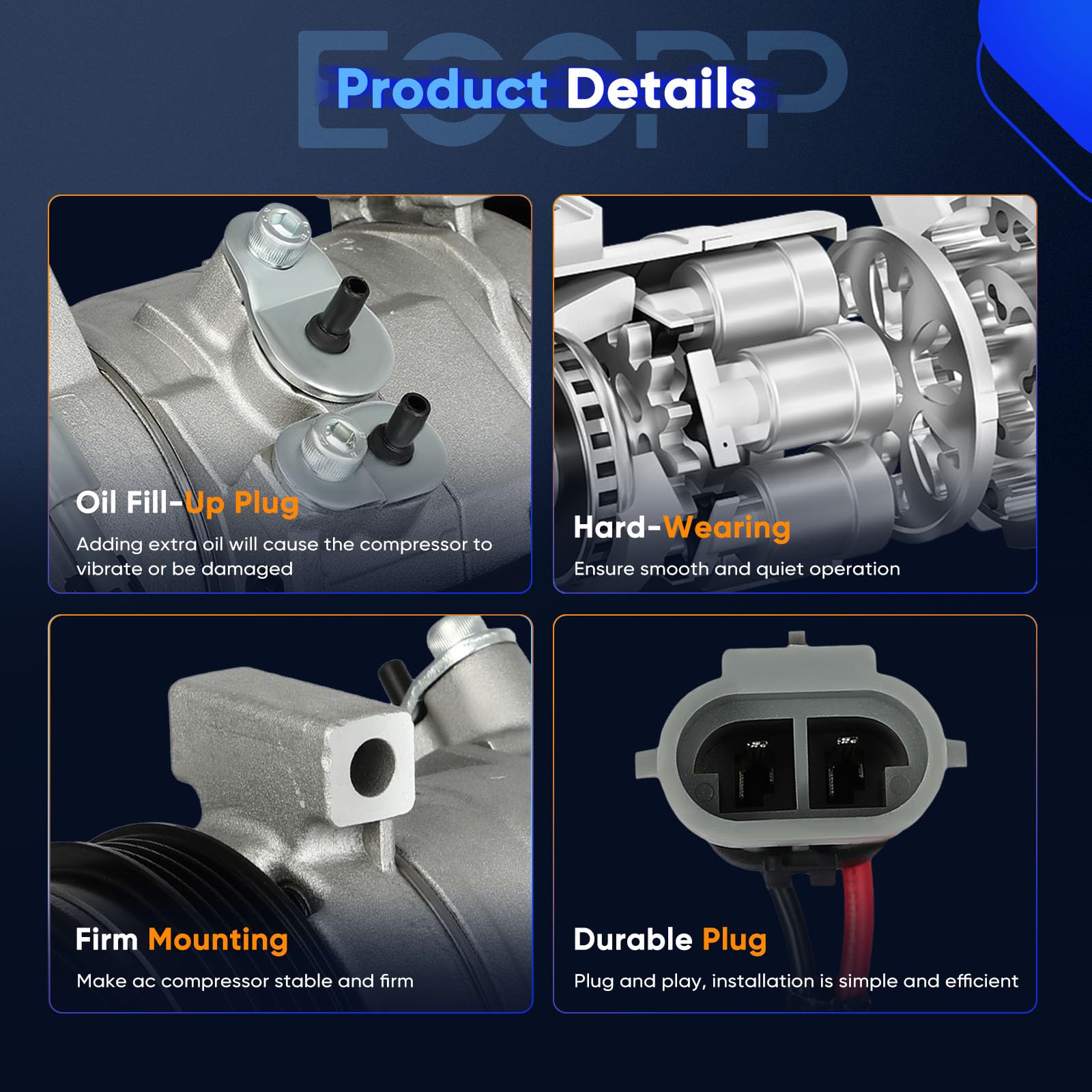ECCPP product label with OEM cross-reference numbers for easy part verification