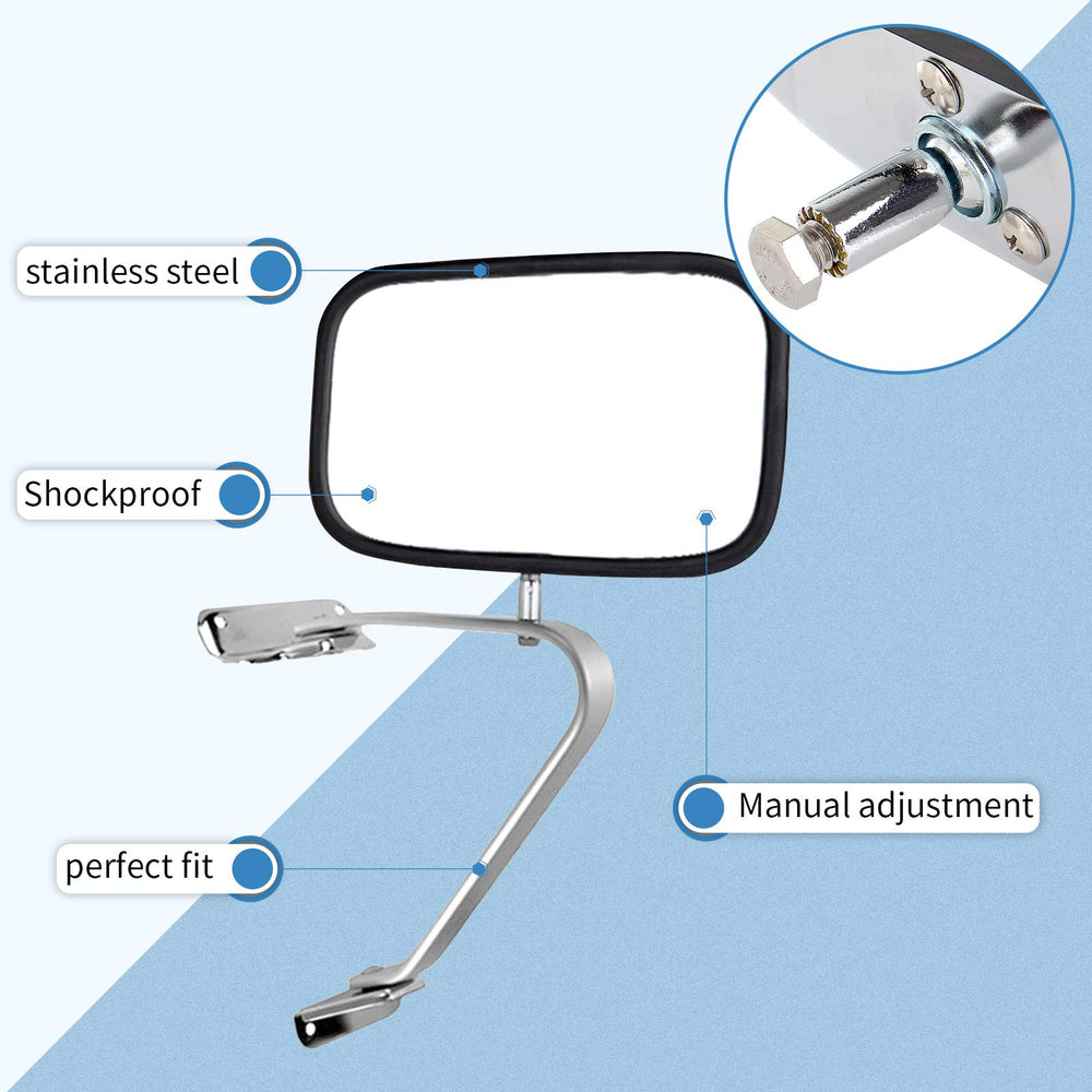 ECCPP driver side mirror installed on Bronco illustrating restored visibility