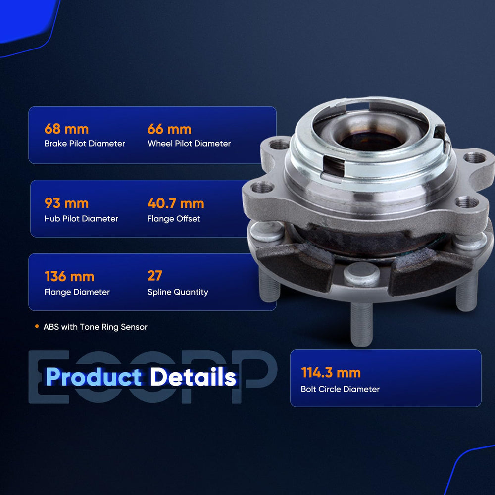 ECCPP hub studs with protective coating showing easier removal and corrosion resistance