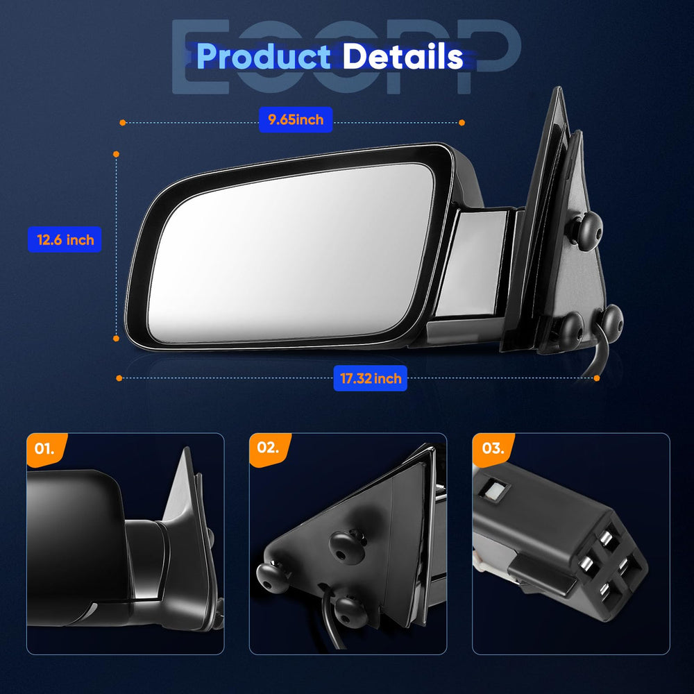 ECCPP mirror installed on Chevy Blazer showing correct fit and restored side visibility