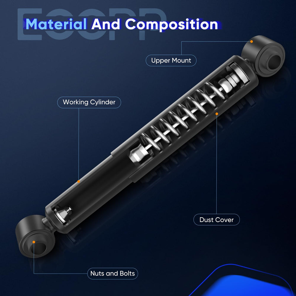 ECCPP shocks in rear suspension of truck illustrating better load handling and stability