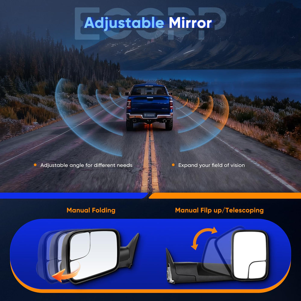 ECCPP mirror next to ruler showing scale for correct fitment verification