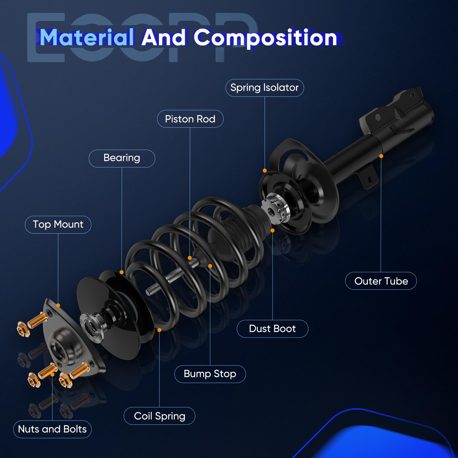 ECCPP strut held in hand to show scale and ease of handling