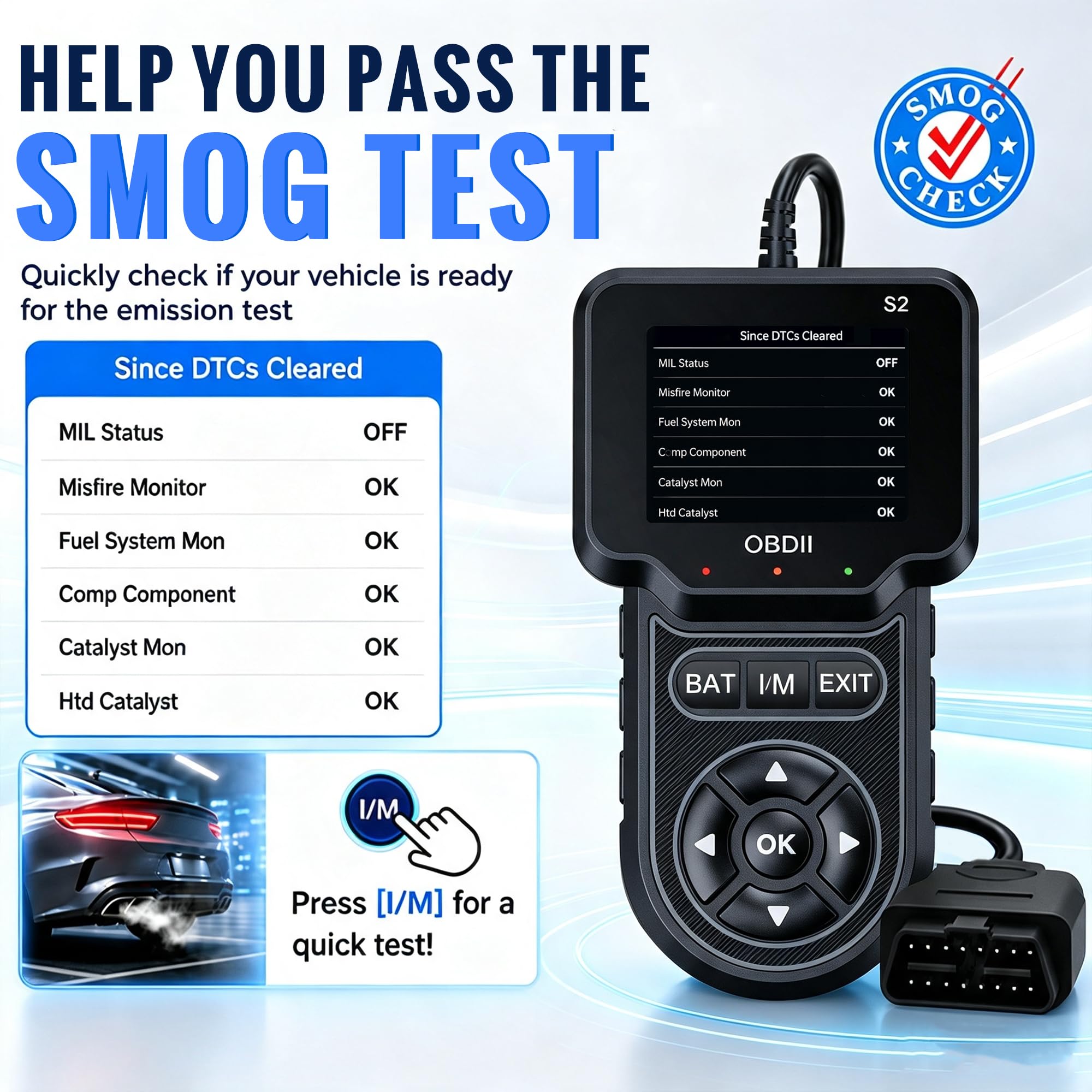 EchoTub S2 Mode 6 readout showing emission test details