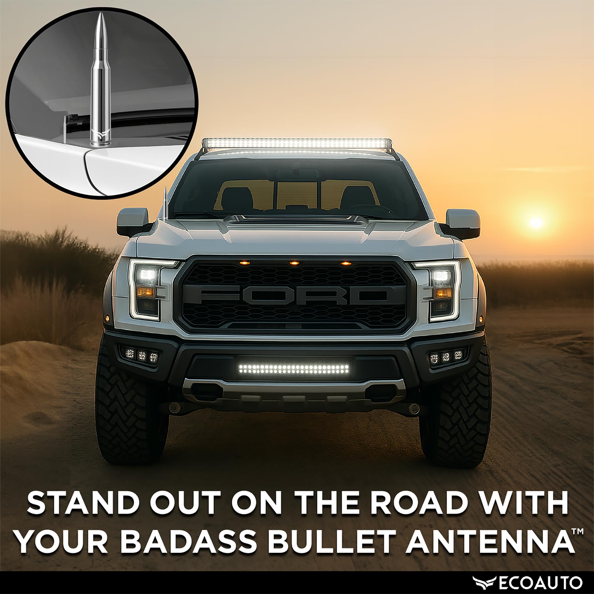 EcoAuto packaged antenna and contents showing ready-to-install convenience