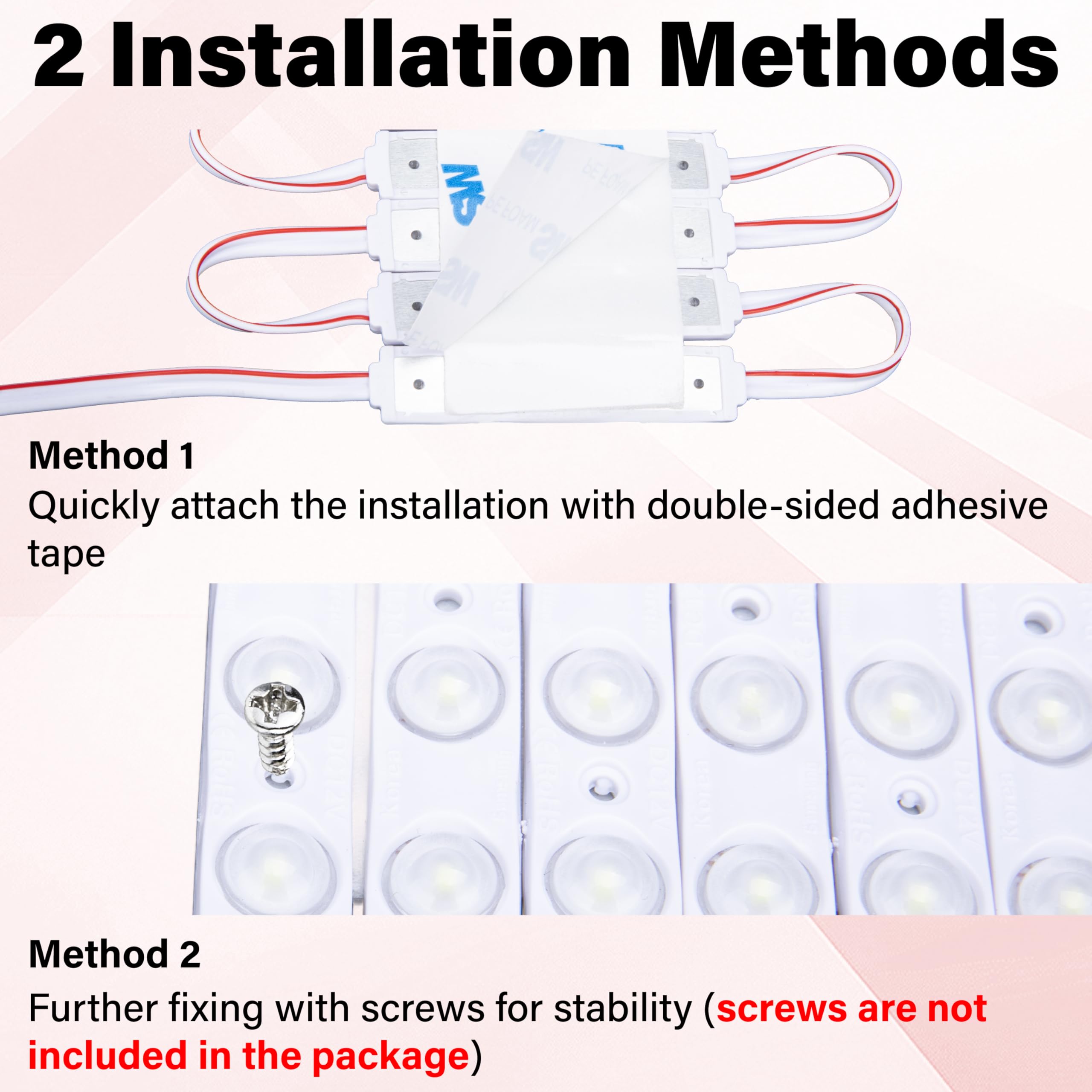 ecocstm LED strip beside ruler showing cuttable segments for custom fit