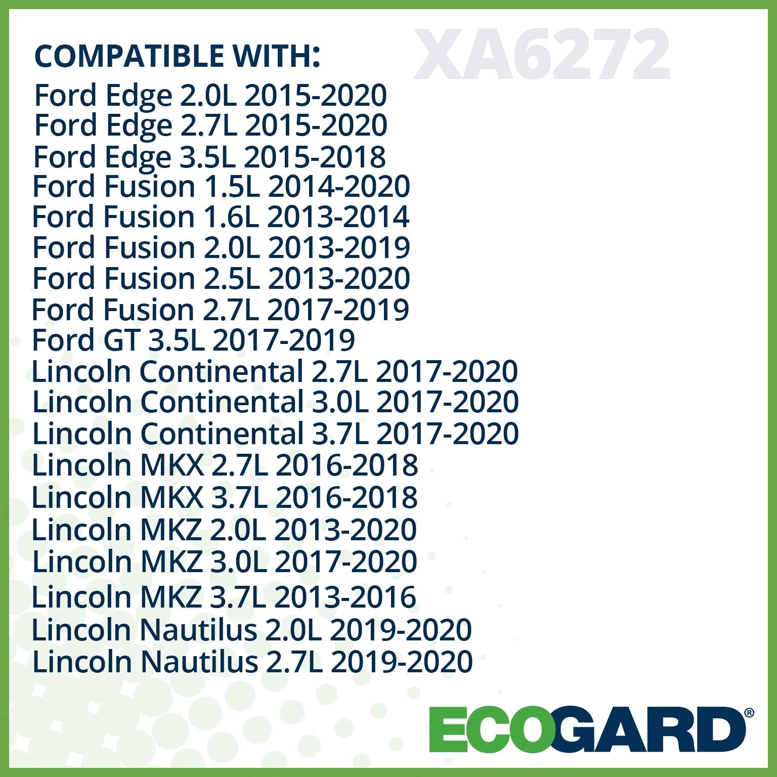 ECOGARD XA6272 installed in engine bay demonstrating easy replacement