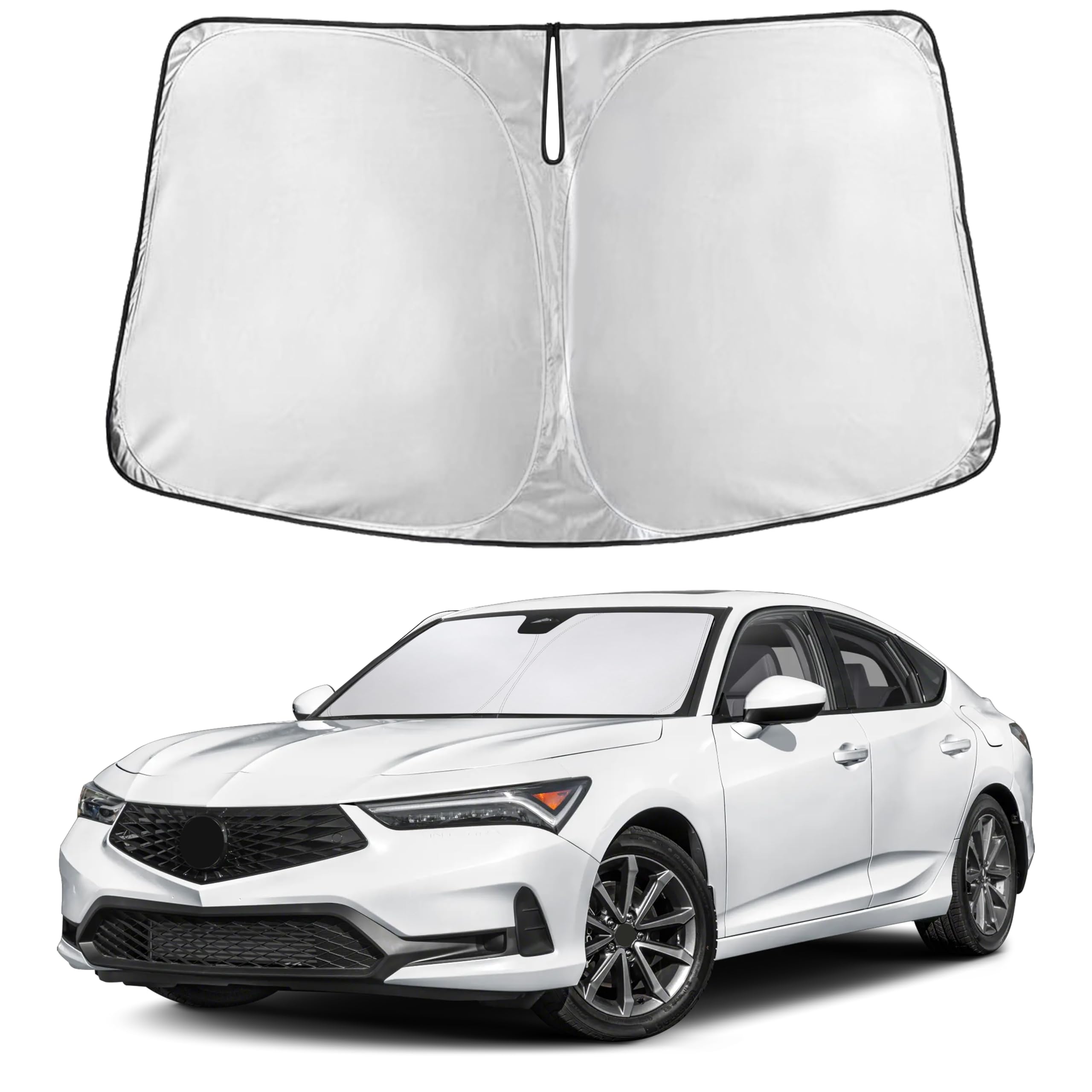 EcoNour front view showing full Acura Integra windshield coverage and sun protection