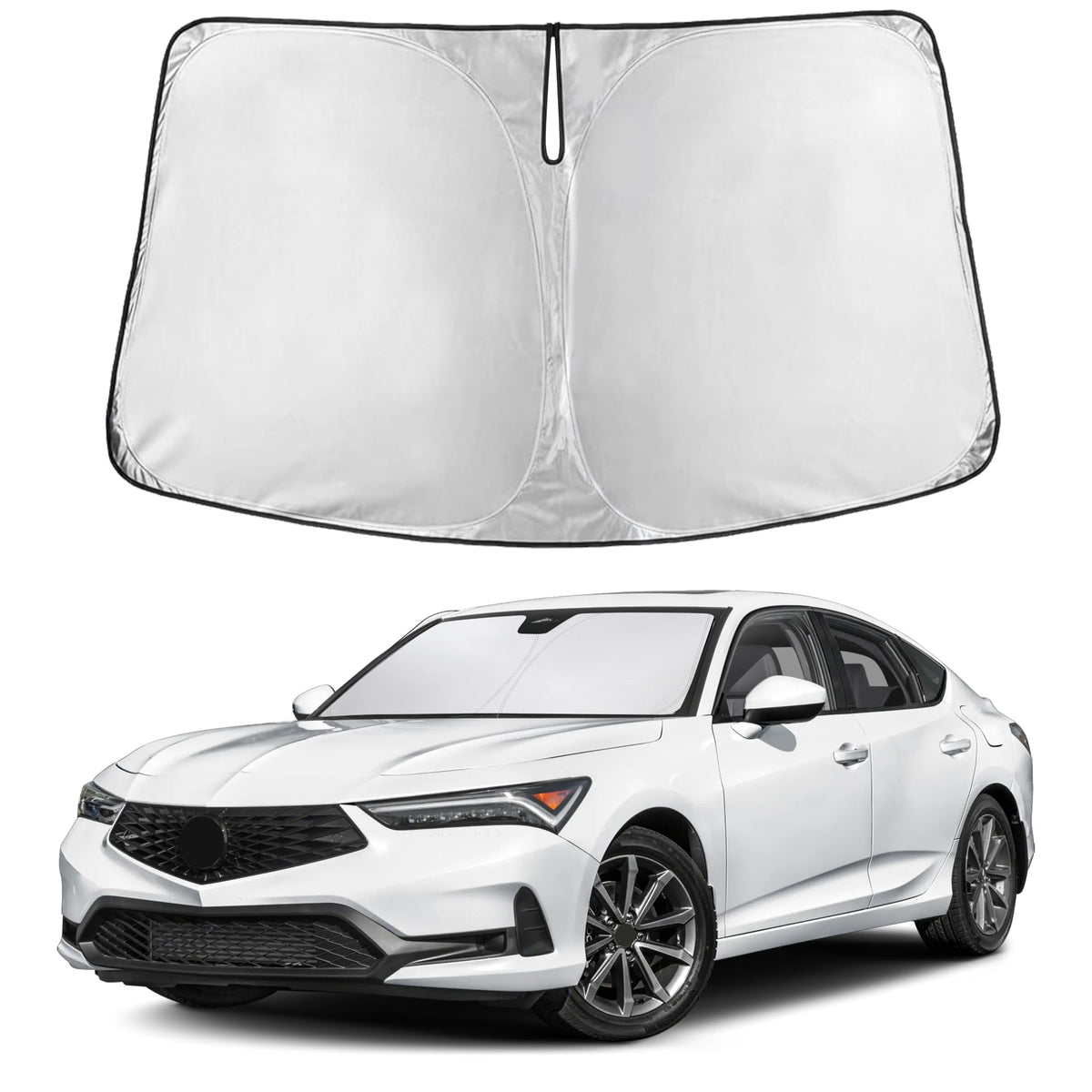 EcoNour front view showing full Acura Integra windshield coverage and sun protection