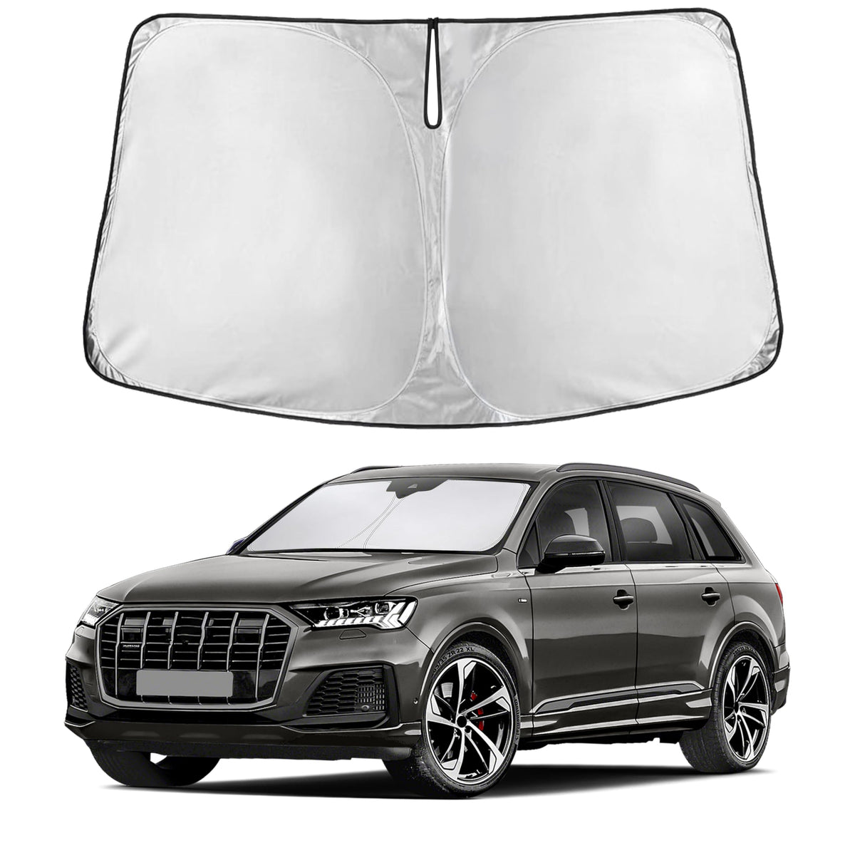 EcoNour front view on Audi Q7 windshield showing full coverage and protection