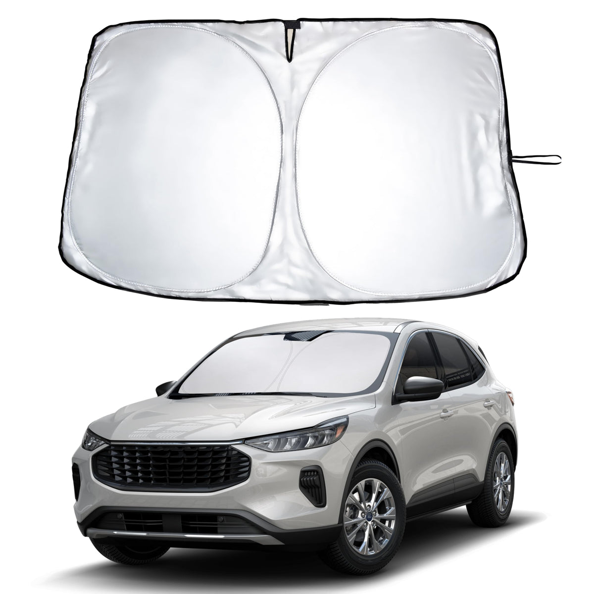 EcoNour front-fit sunshade covering Ford Escape windshield for full protection