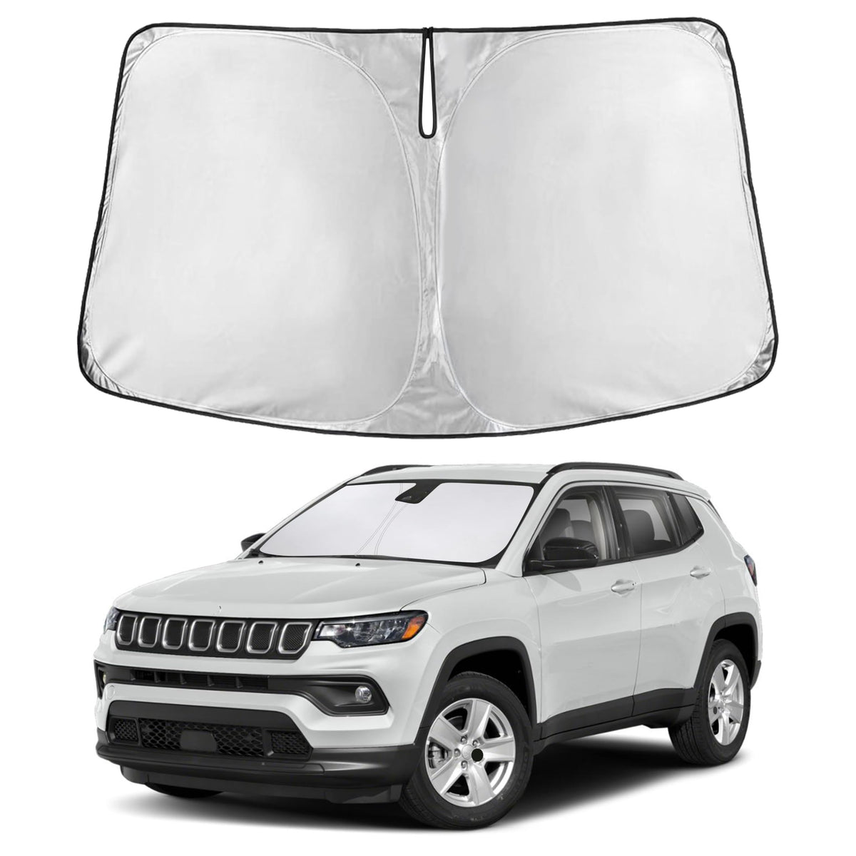 EcoNour front-view on windshield showing full-fit and sun blocking benefit