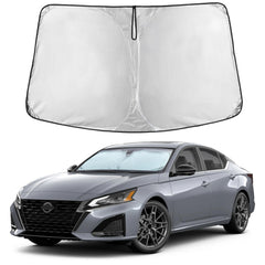 EcoNour front view installed on Altima windshield showing full coverage benefit