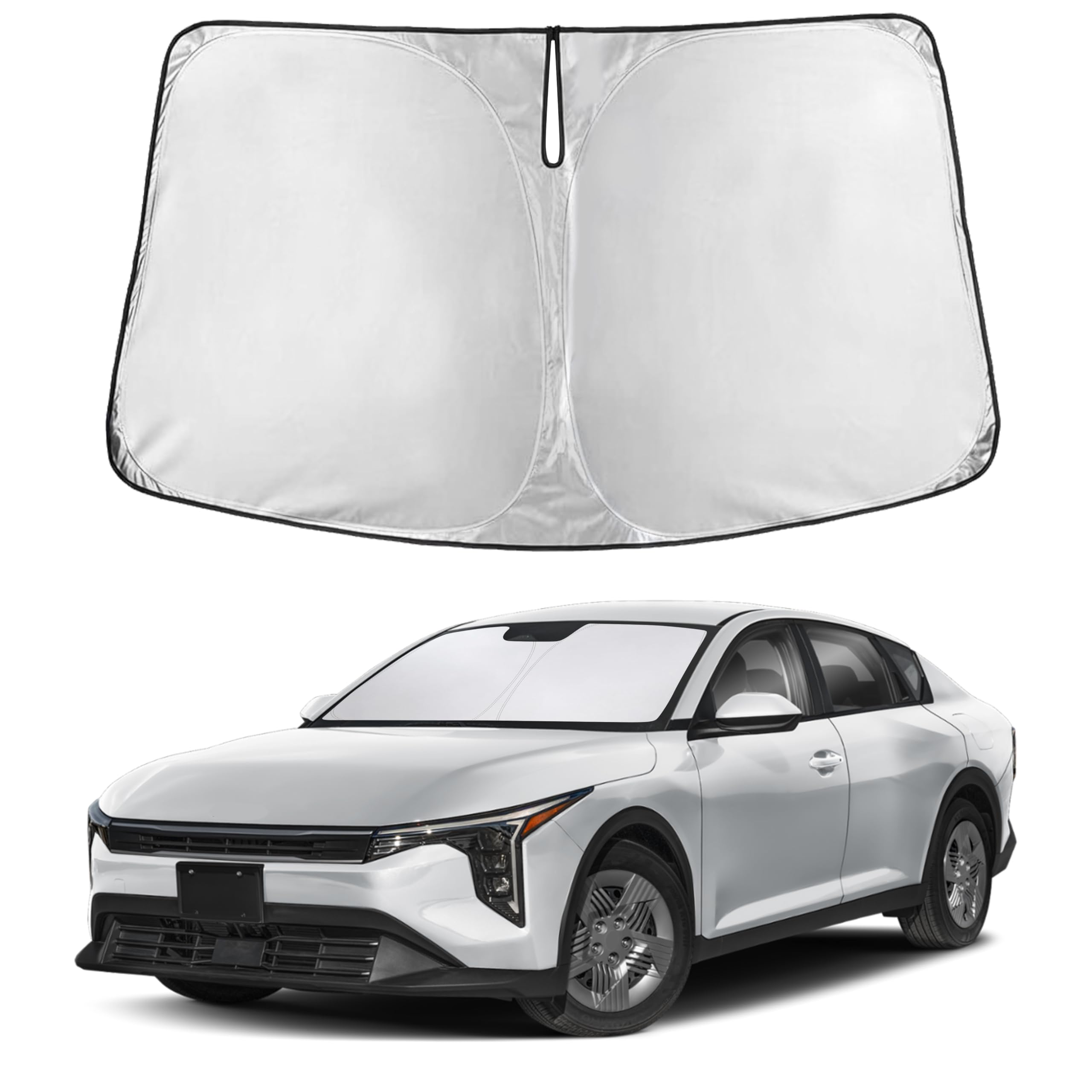 EcoNour front view showing full windshield coverage and neat fit benefiting protection