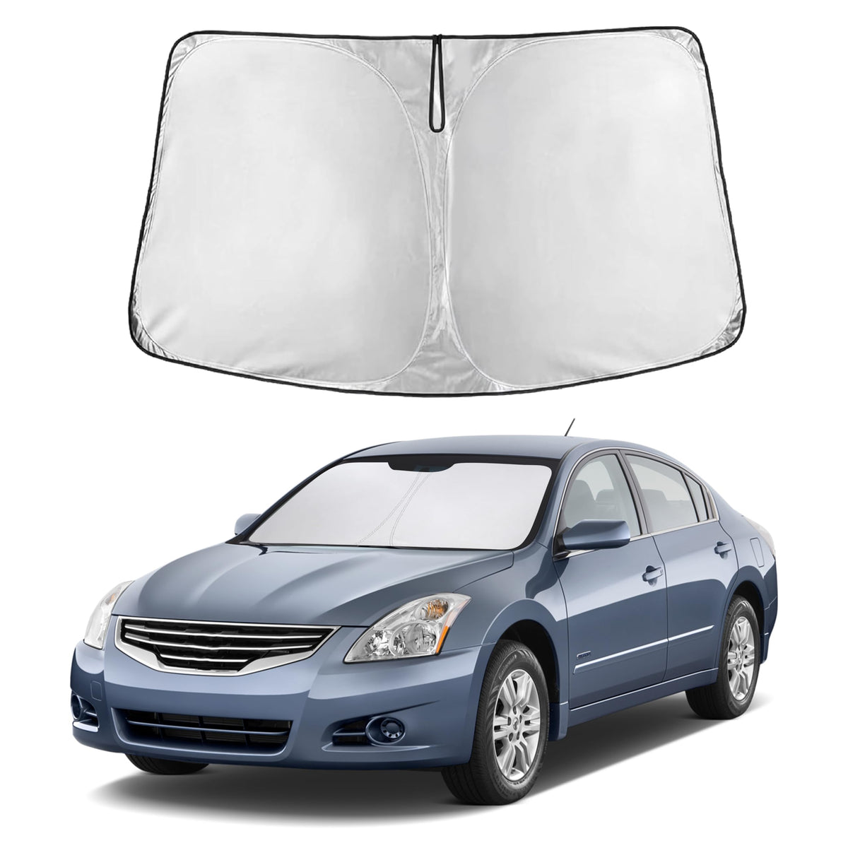 EcoNour front view showing full sunshade packaging and model compatibility benefit