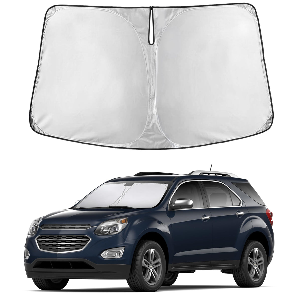 EcoNour front view showing full windshield coverage and clean fit for Equinox