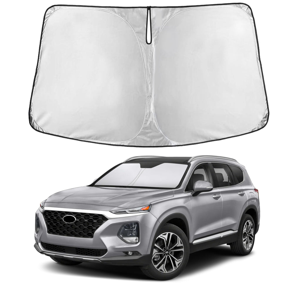 EcoNour front view showing full Santa Fe windshield coverage and tidy protection