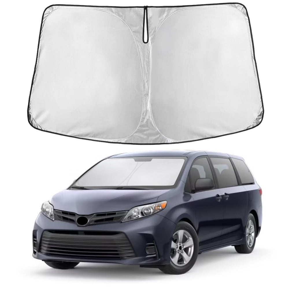 EcoNour front view on windshield showing full coverage and immediate heat reduction