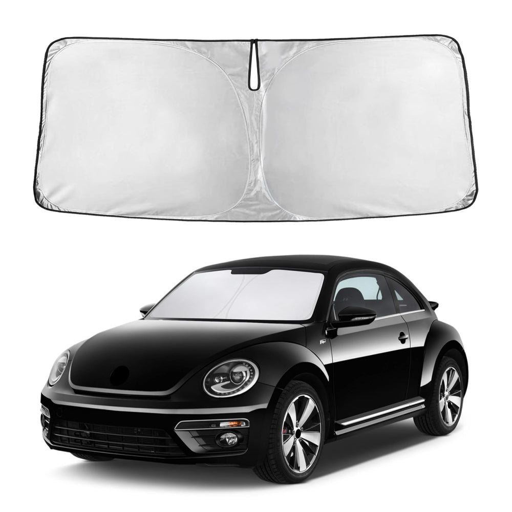 EcoNour front view on Beetle windshield showing full coverage and protection