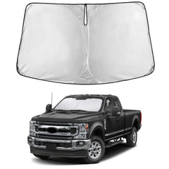 EcoNour front view of windshield shade showing full-coverage benefit