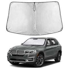 EcoNour front view installed on BMW X5 windshield showing full coverage and protection