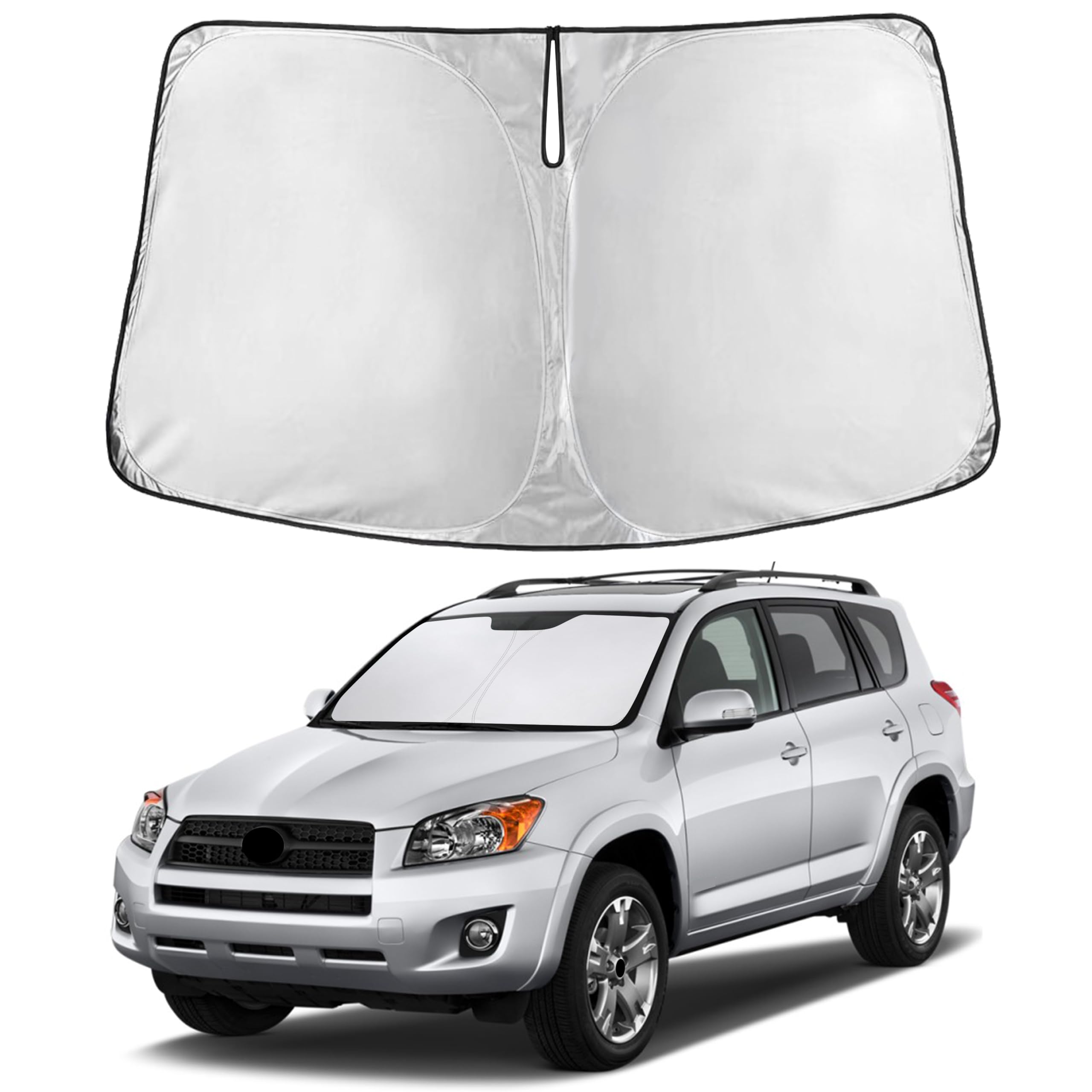 EcoNour front view showing full windshield coverage and sun protection
