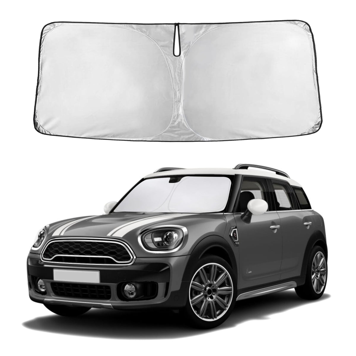 EcoNour front view showing full windshield coverage and sun protection