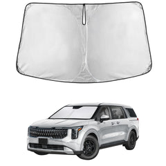 EcoNour front view on Kia Carnival showing full windshield coverage and sun protection