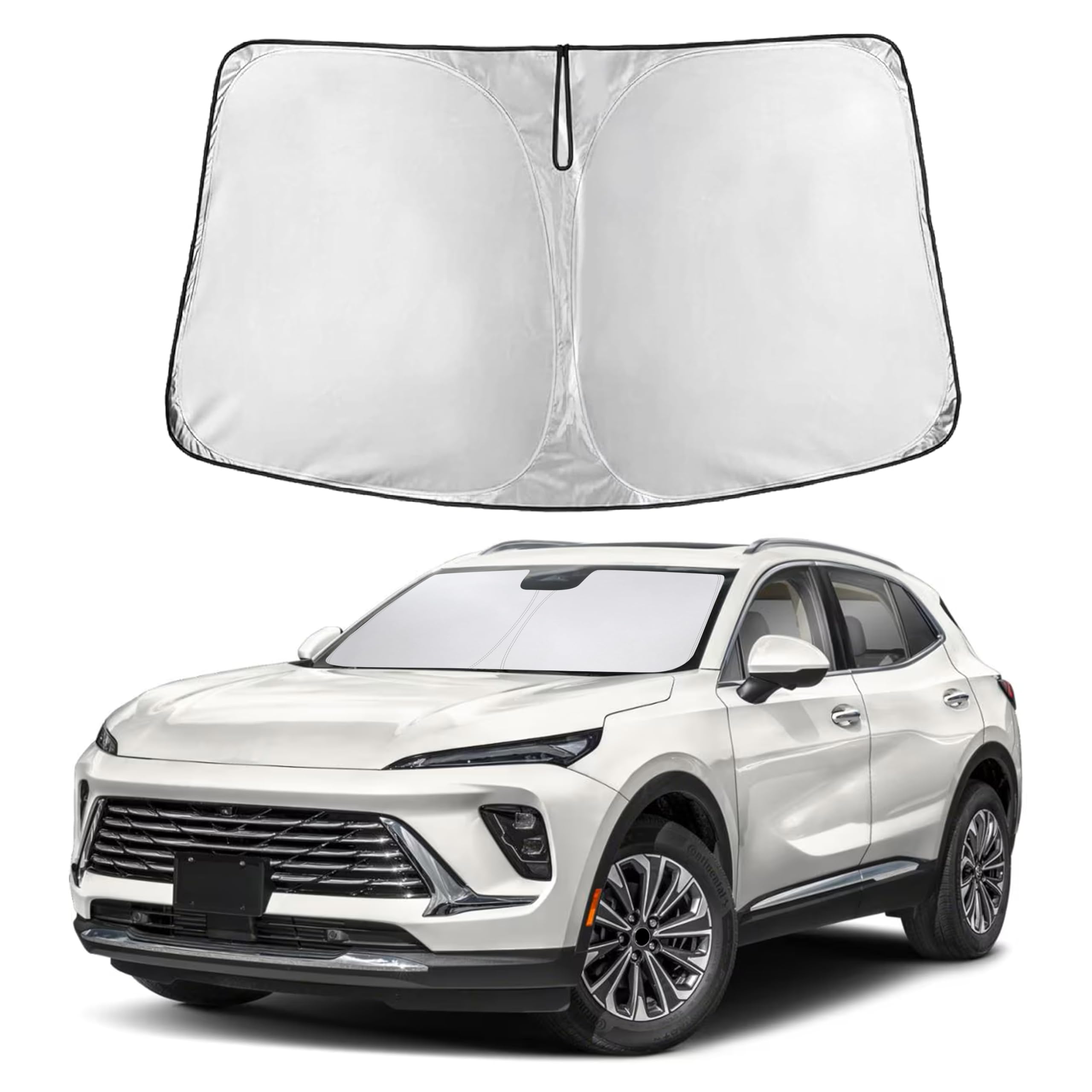EcoNour front view packed shows full windshield coverage and easy placement