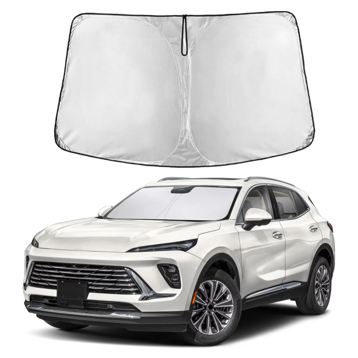 EcoNour front view packed shows full windshield coverage and easy placement