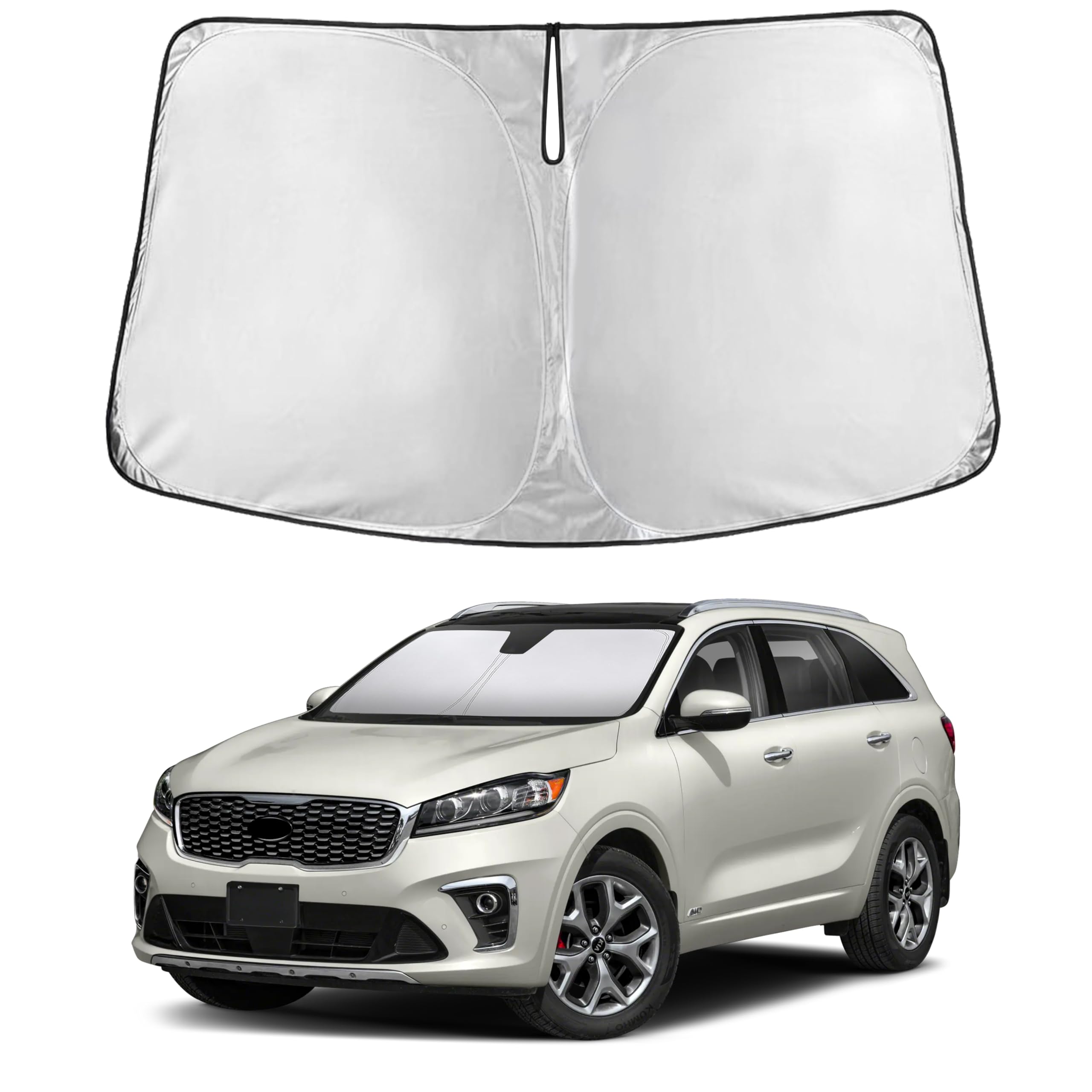 EcoNour front view showing full windshield coverage and heat reduction