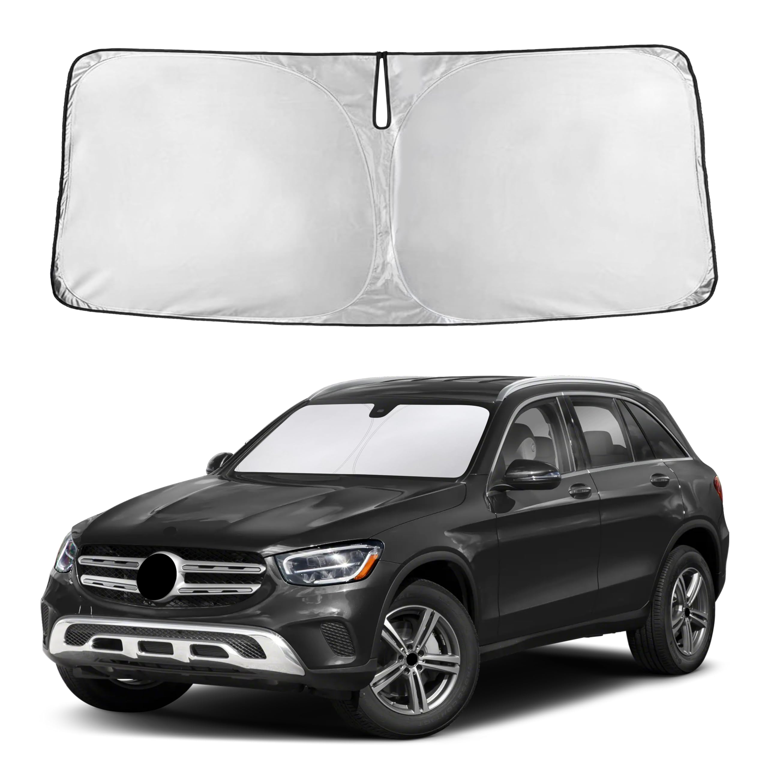 EcoNour front view on GLC300 windshield showing full coverage and protection