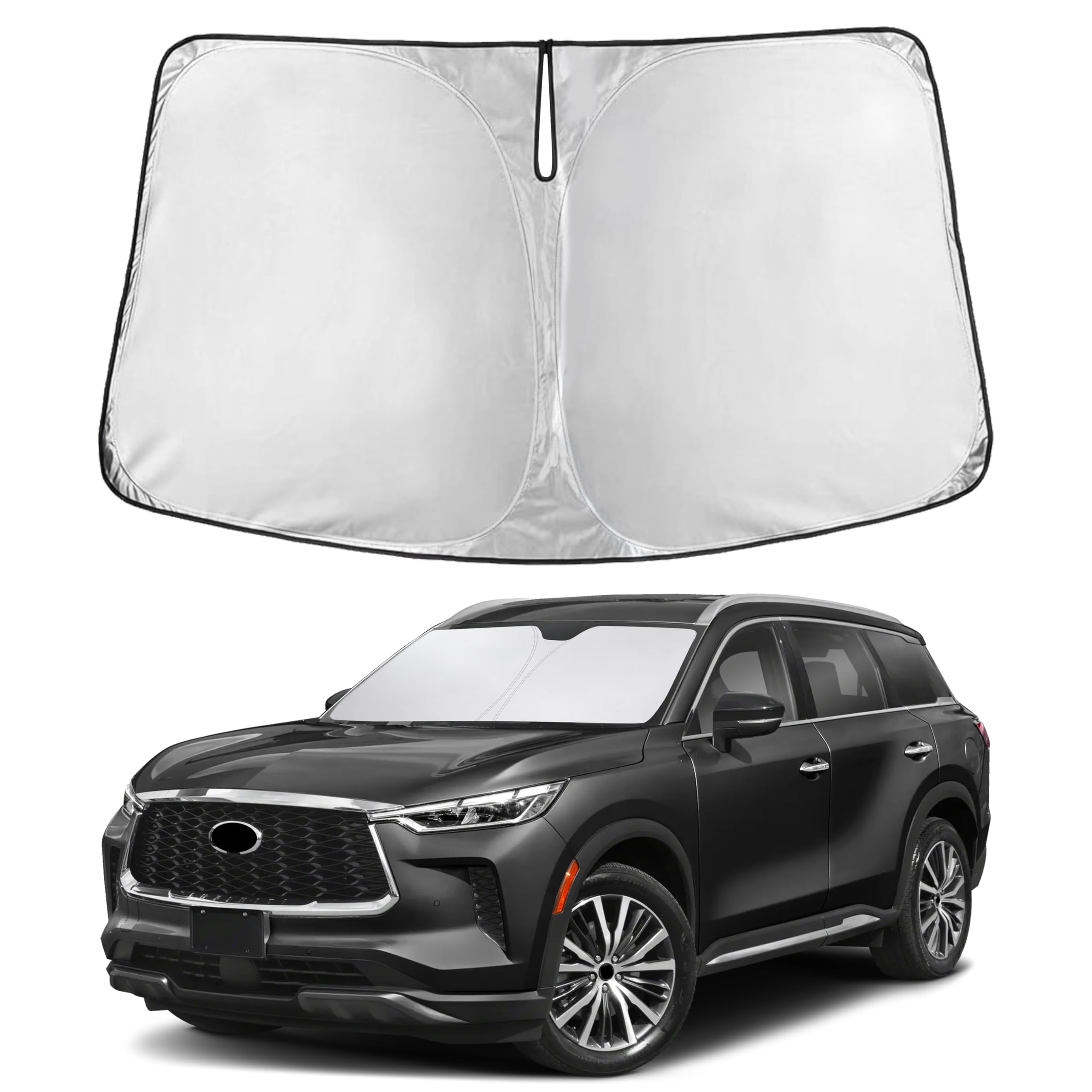 EcoNour front view installed on Infiniti QX60 blocking sunlight