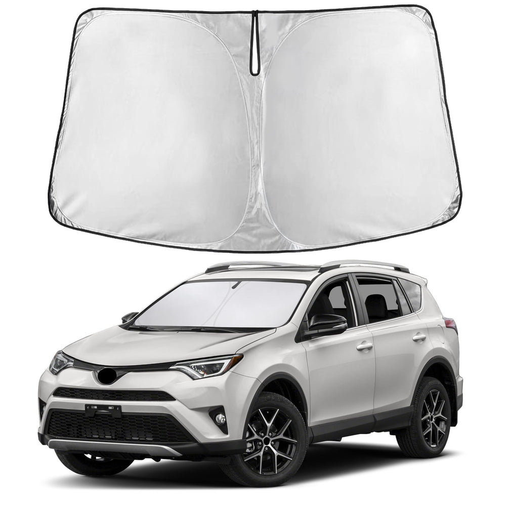 EcoNour installed on RAV4 windshield showing full coverage and cooling benefit