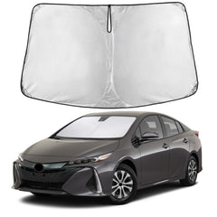EcoNour front view of sunshade showing full windshield coverage and cooling benefit