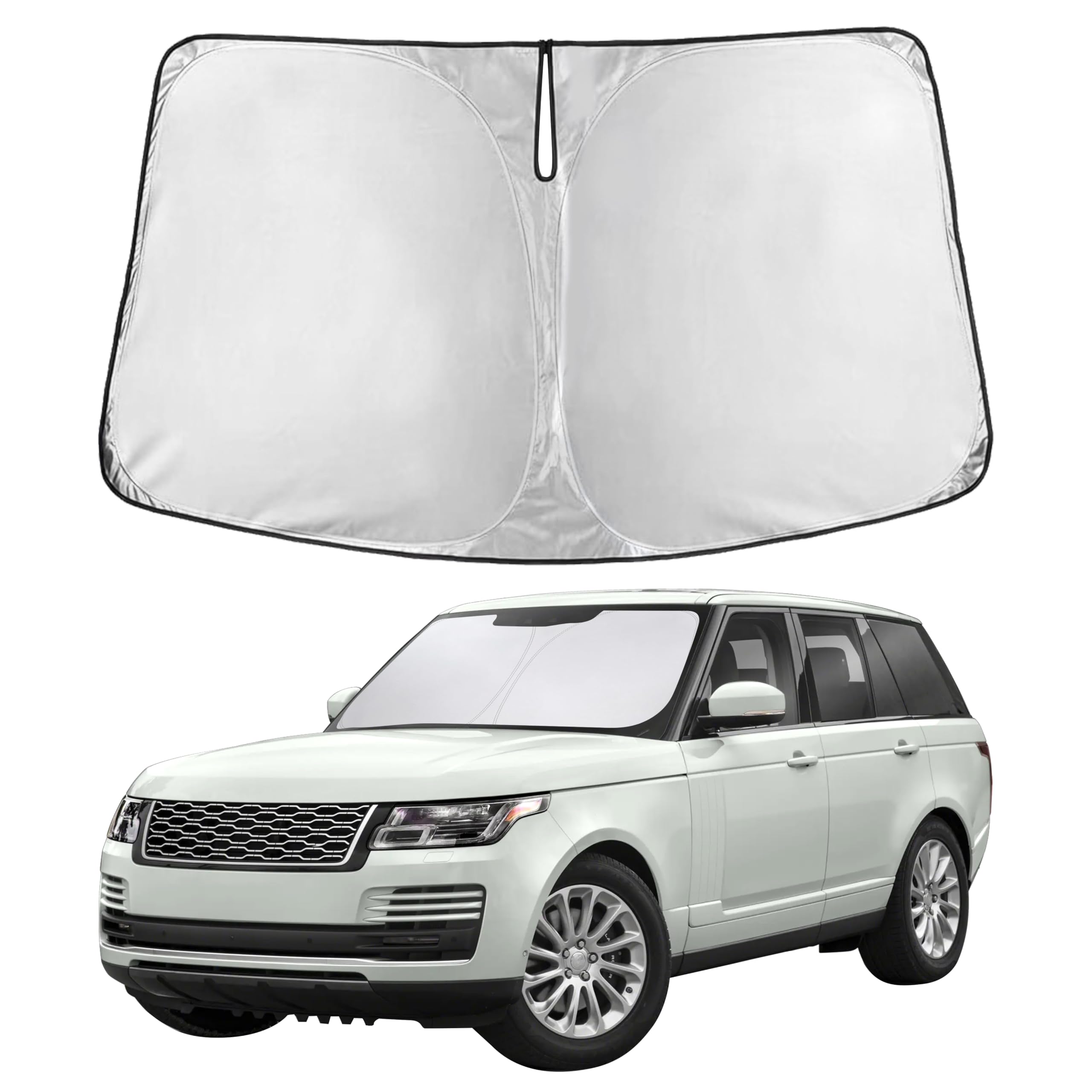 EcoNour front view of sunshade packaging showing vehicle-specific fit and protection