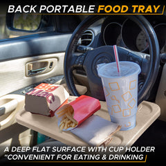 EcoNour tray deep cup holder close-up keeping drinks secure while parked