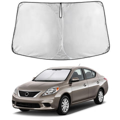 EcoNour front view on Versa windshield showing full coverage and protection
