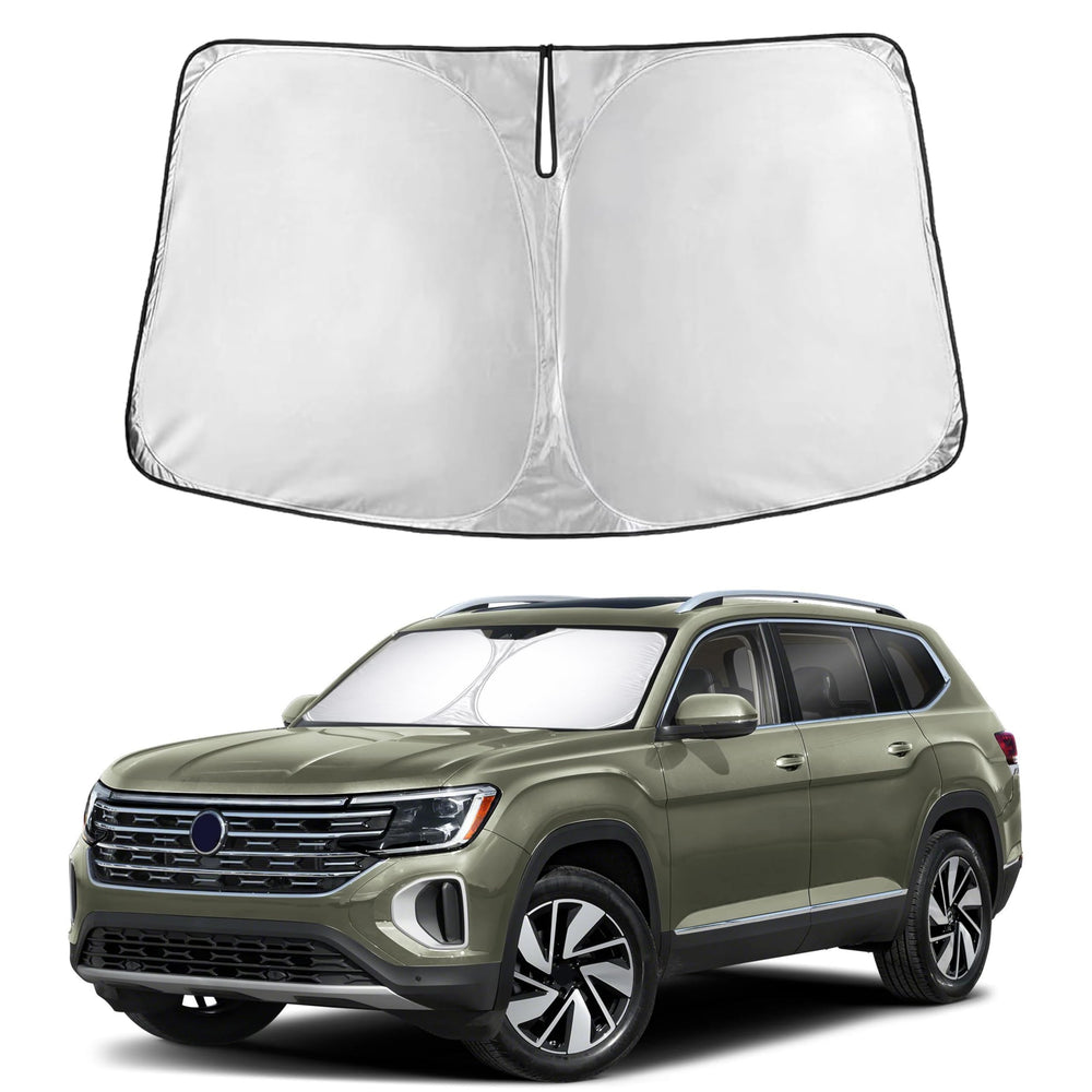 EcoNour sunshade front fit on VW Atlas protecting interior from heat