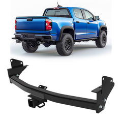ECOTRIC front-mounted hitch on truck showing secure fit and improved towing