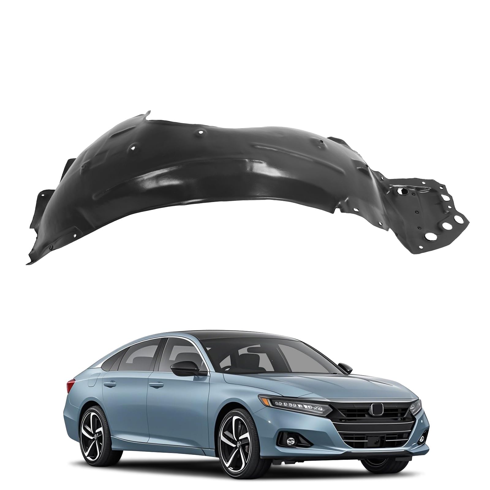ECOTRIC right fender liner front view showing fit and protection