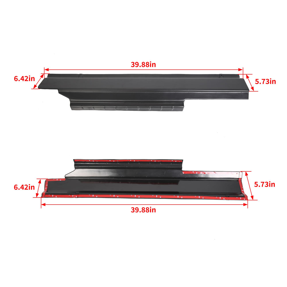 ECOTRIC rocker panel measured with ruler showing accurate scale