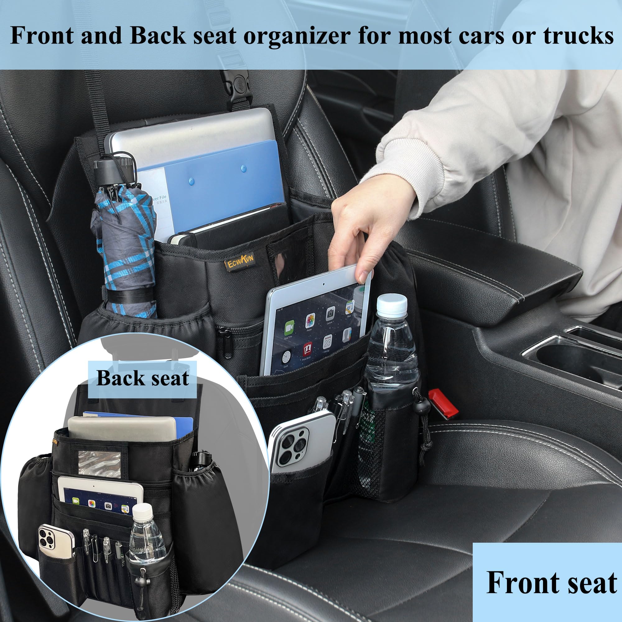 ECWKVN side profile mounted in SUV seat maximizing passenger space benefit