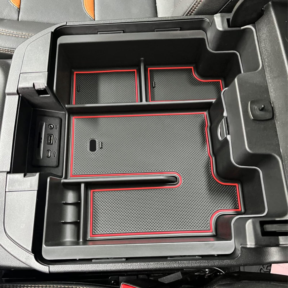 EDBETOS installed in Silverado console illustrating seamless factory fit