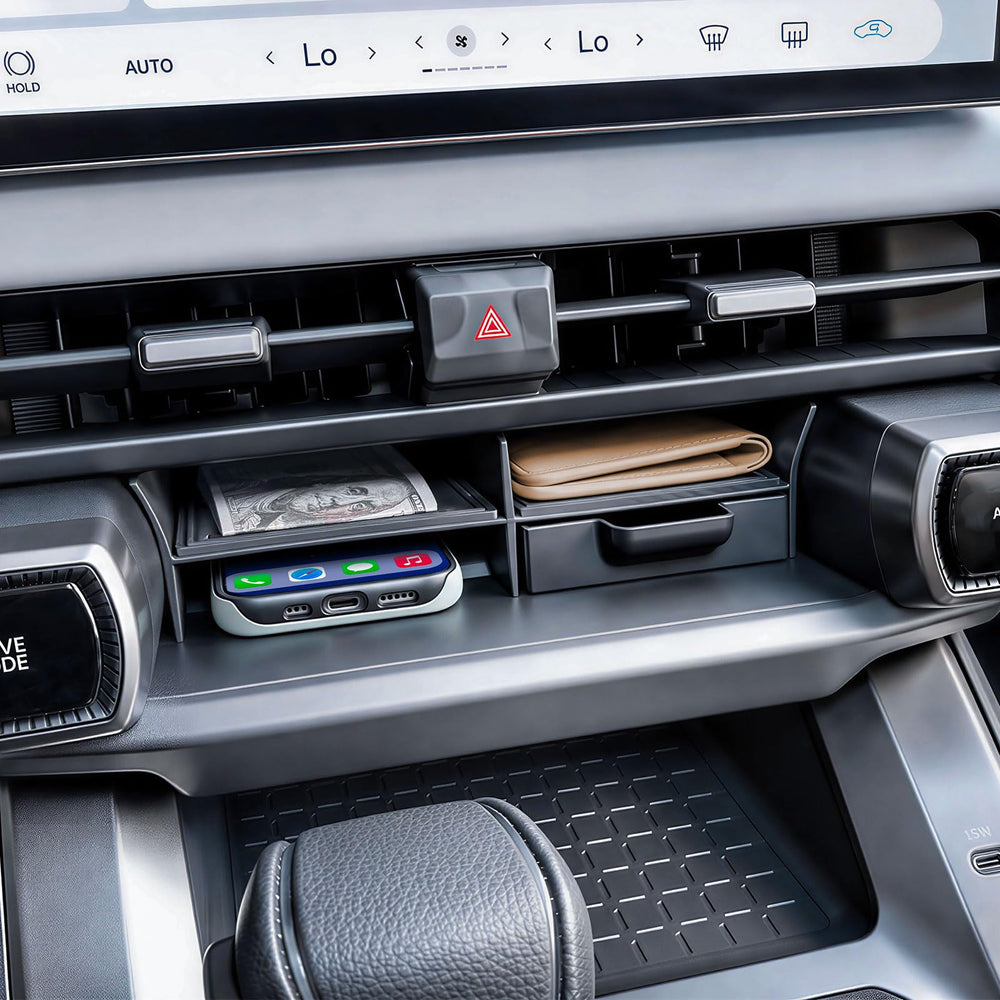 EDBETOS lifestyle shot of tidy dashboard conveying cleaner cabin benefit