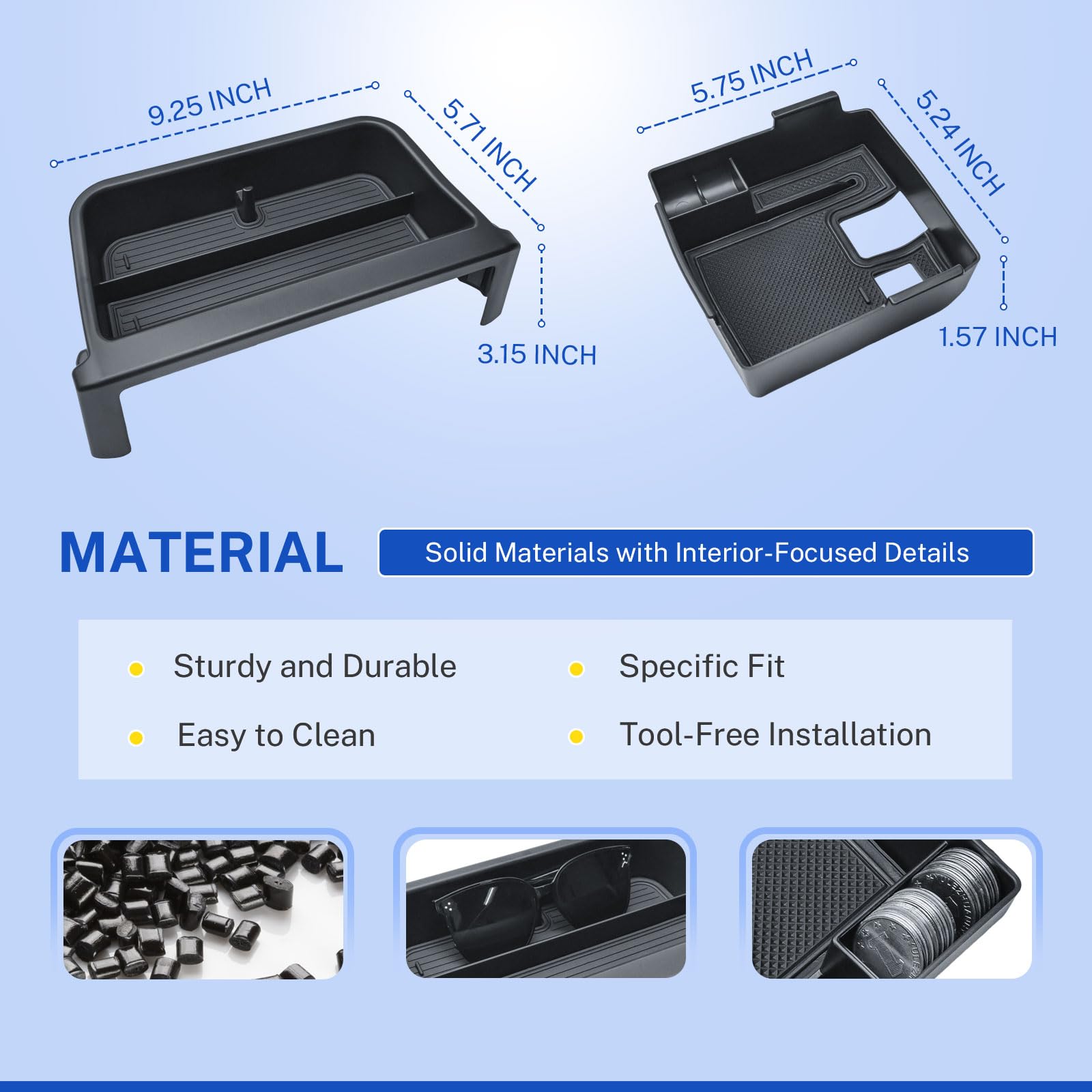 EDBETOS ABS material texture showing durable scratch-resistant finish