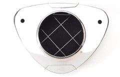 Edelbrock 1002 close-up of chrome base and mesh top highlighting durability
