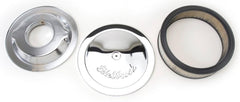 Edelbrock chrome close-up showing triple chrome plating and durability benefit