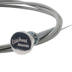 Edelbrock choke cable installed in engine bay demonstrating neat routing and fitment