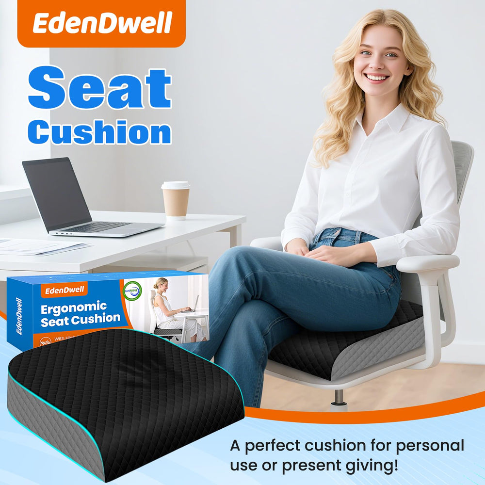 EdenDwell cushion with measuring tape showing large dimensions for fit
